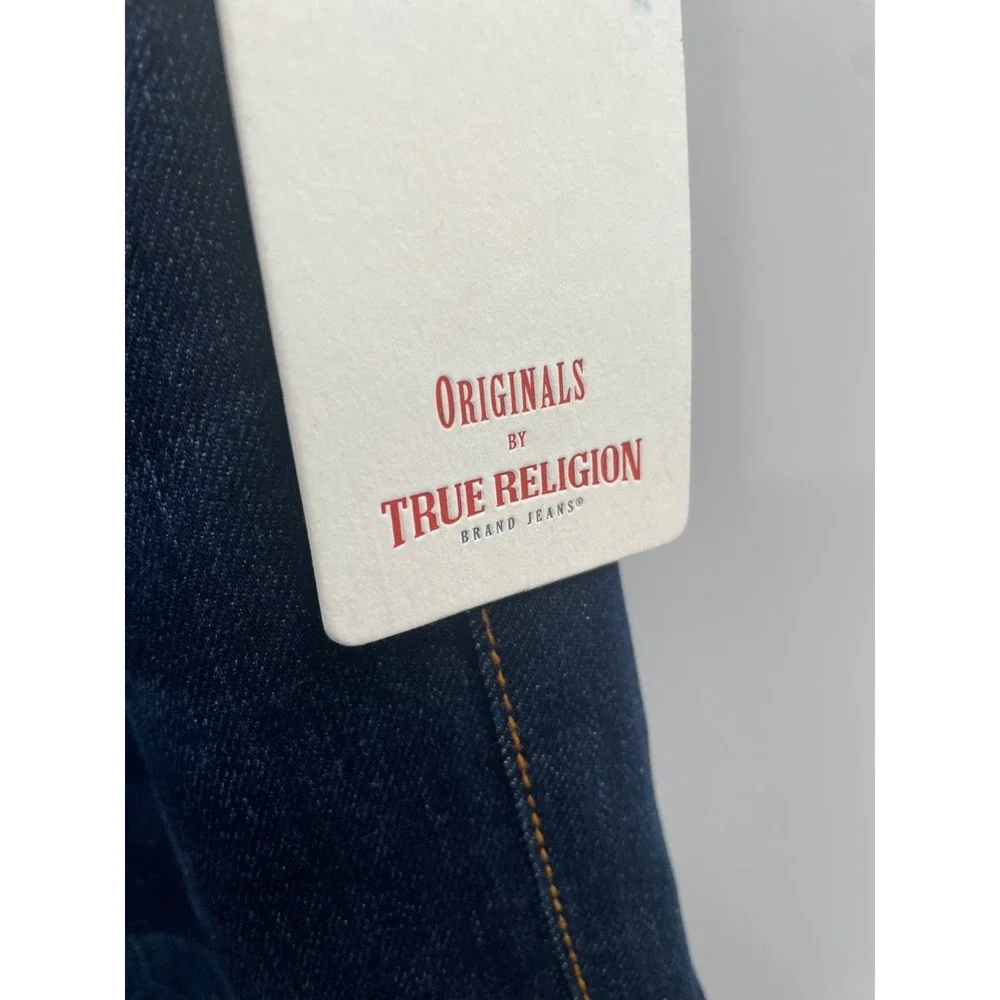 NWT True Religion Ricky‎ Flap Jeans Men 32 Dark Washed Blue 5-Pocket Relaxed Fit